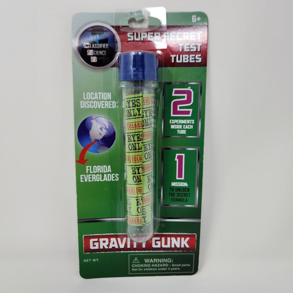 Super Secret Test Tubes Gravity Gunk Set For Kids 6+ Includes Goo Powder & Test